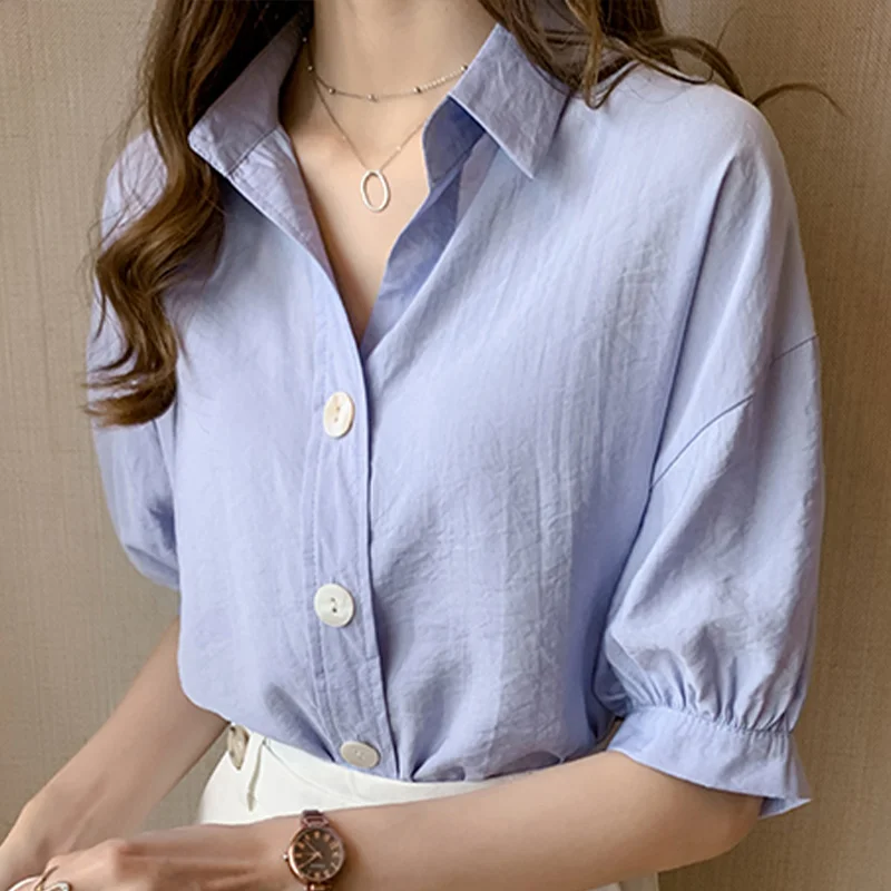 

Женские рубашки с рукавами-фонариками и открытыми плечами; Свободные базовые универсальные повседневные рубашки; Коллекция 2021 года; Милые ...