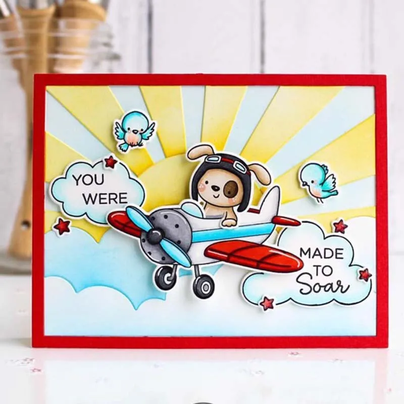 

Reunion Rabbit Airplane Metal Cutting Dies and Stamps Stencil for DIY Scrapbooking Photo Album Embossing Decorative Paper Card