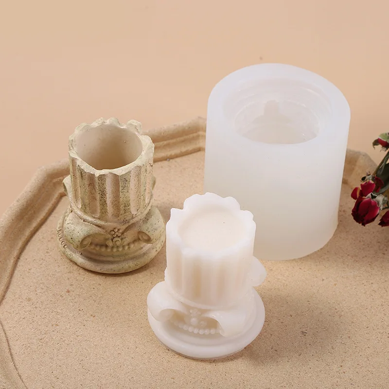 

Cross-border Roman Candlestick Mold Retro Style Scented Candle Silicone Mold Home Decoration Epoxy Mold