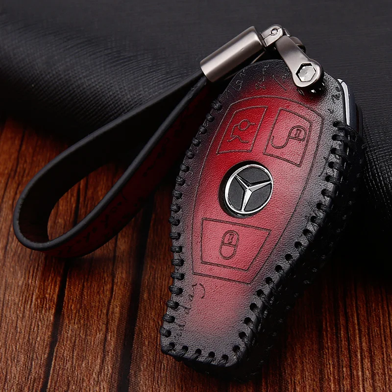 Чехол для ключей из натуральной кожи чехол автомобиля Mercedes Benz S B200 R350 SLK300 A180 C200 E260