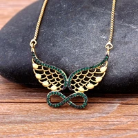 aibef classic high quality eros wings crystal pendant female zircon necklace fashion european american jewelry gifts wholesale