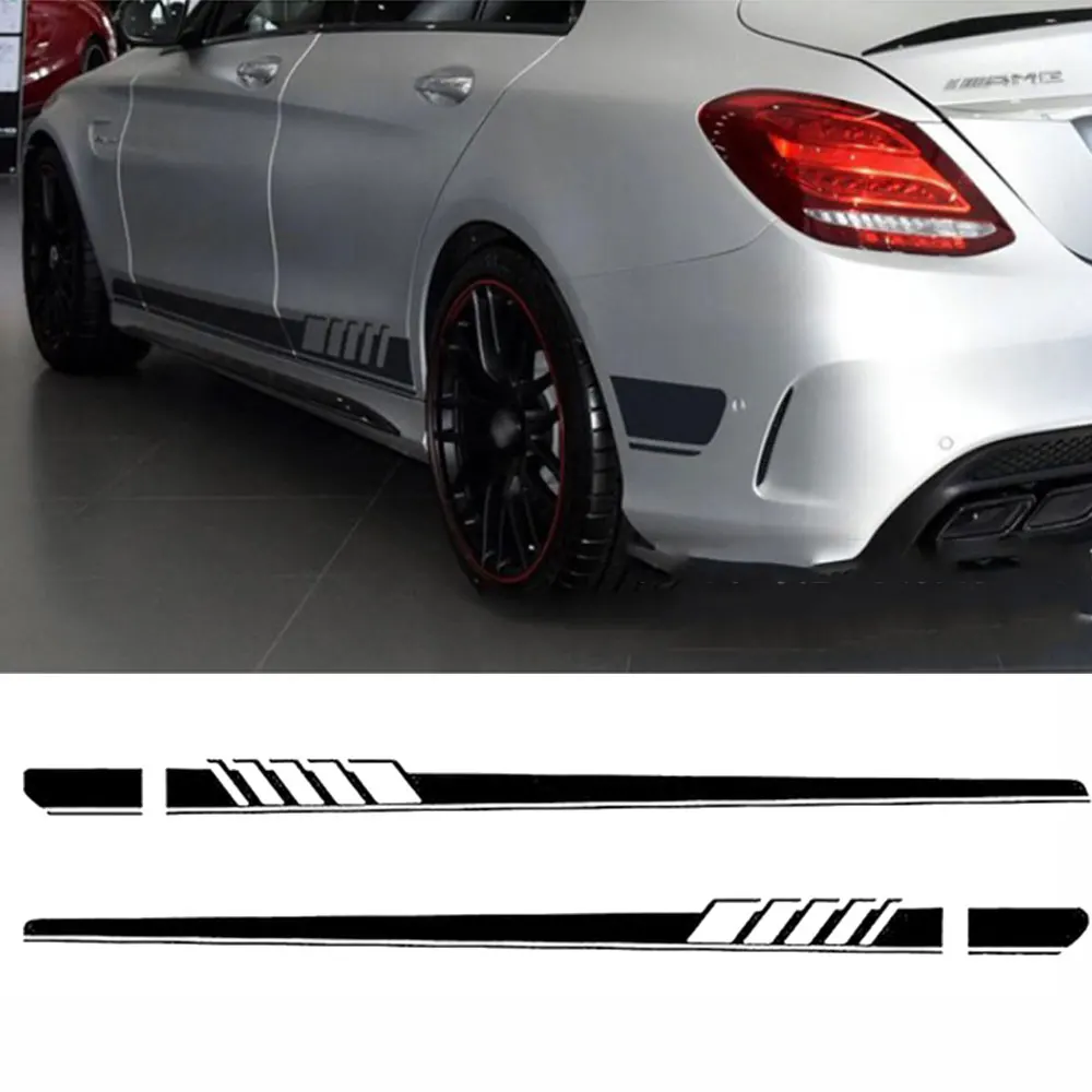 1 пара боковых наклеек для автомобиля наклейки кузова длинные полосы Mercedes Benz C