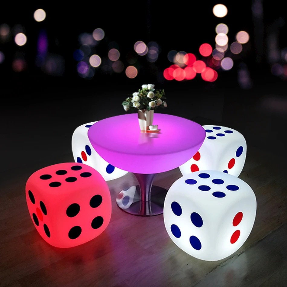 

Cy Luminous Bar KTV Stool Outdoor Occasional Table and Chair Coffee Table Cube Dice Box