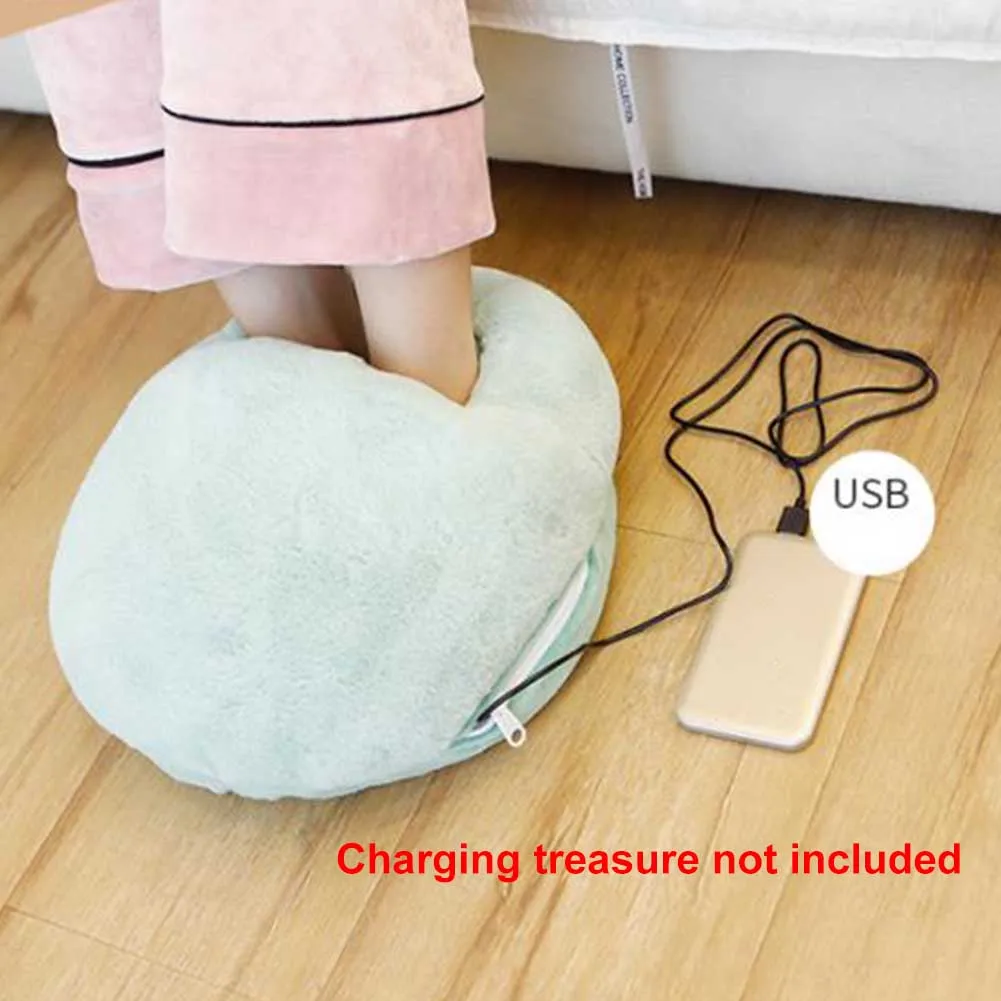 Hot New Faux Fur Electric Warm Detachable USB Foot Warmer Washable Home Office Wormwood Soft Safe Shoes Winter Heating Slipper | Дом и сад