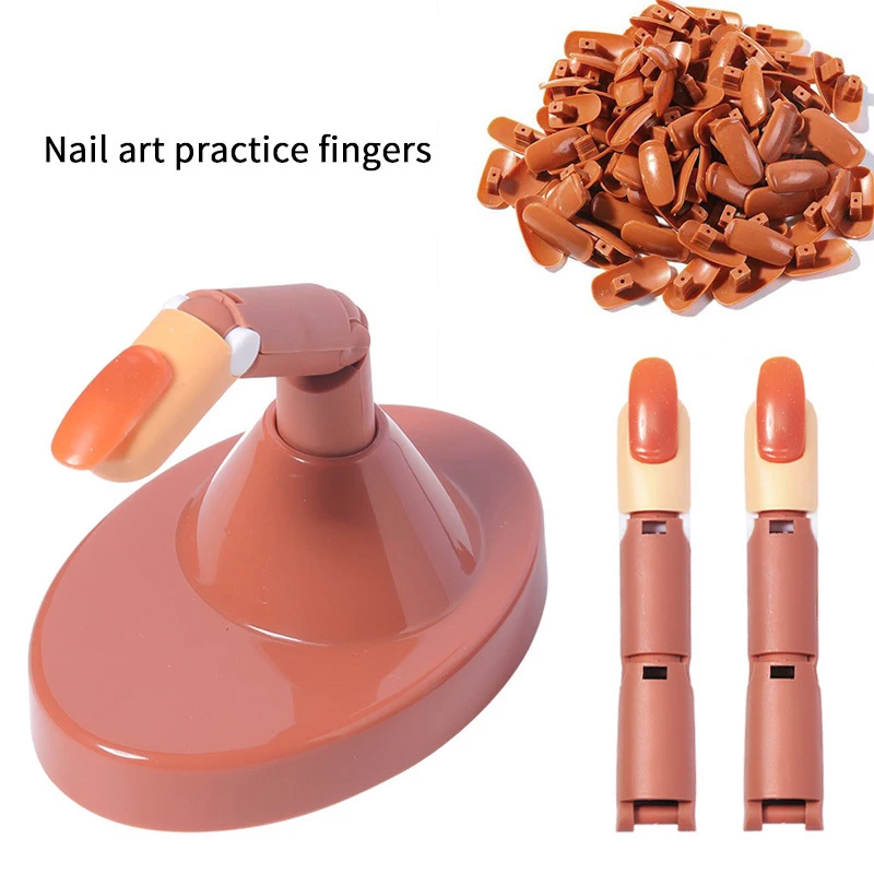 

1 Set Nail Art Model Practice Fake Fingers Manicure Showing Shelf Beginner Training Manipulator Hand Nails Palette Display Stand