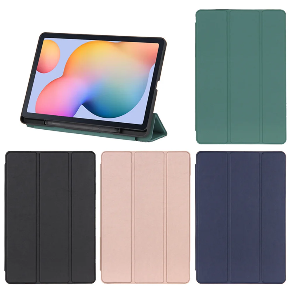 

PU Leather+Soft Silicone Capa Case For Samsung Galaxy Tab S6 Lite 10.4'' 2020 SM-P610 P615 with Pencil Holder Cover Tablet Case
