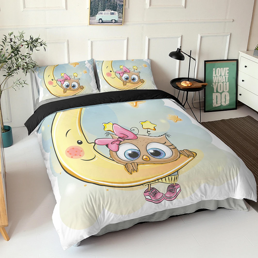 Комплект постельного белья из 2/3 предметов с 3D рисунком Милого Животного медведя