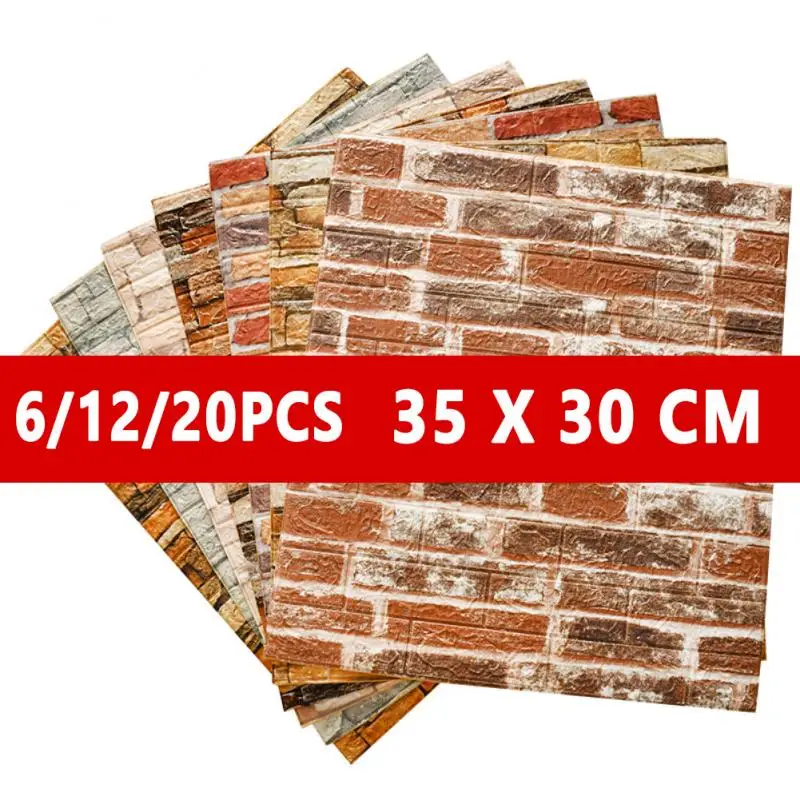 

Самоклеящиеся пенные обои, водонепроницаемые 3D панели с рисунком кирпича для гостиной, спальни, детской бумаги с рисунком кирпича, домашний...