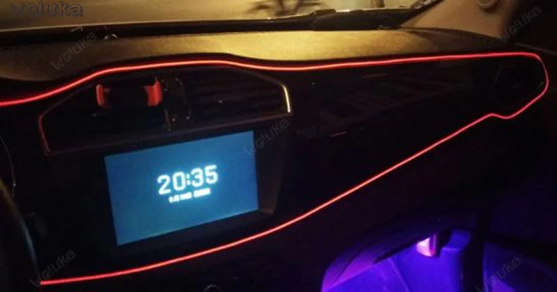 Светодиодный атмосферное освещение автомобиля холодный свет украшение