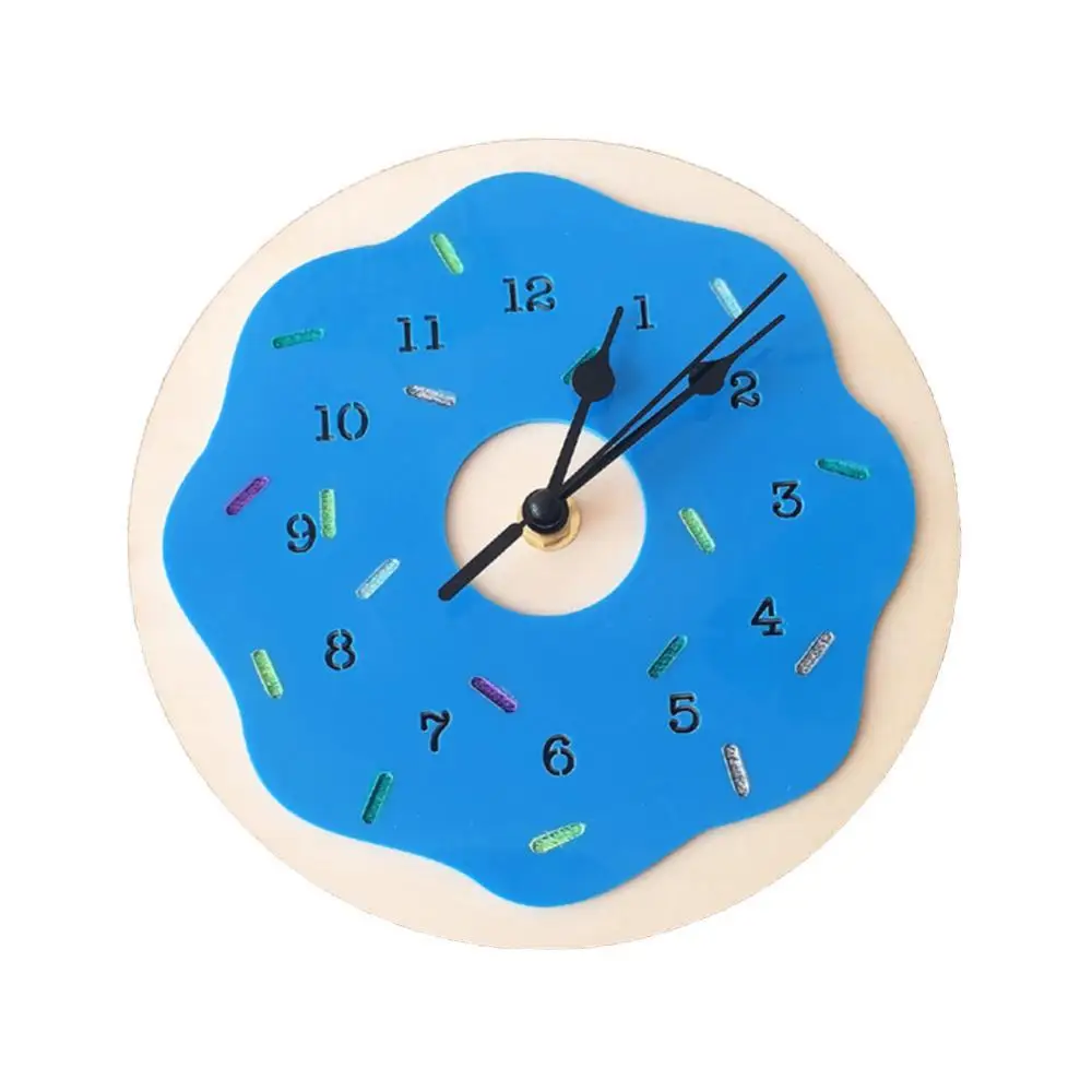 

HOT SALES!!! New Arrival Nordic Style Doughnut Shape Wooden Mute Wall Clock Kids Bedroom Home Decoration
