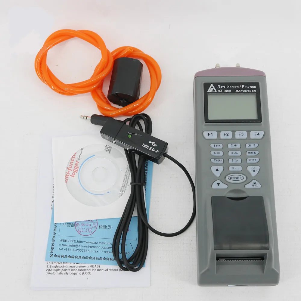 

AZ9835 Pressure Datalogger Differential Pressure Gauge with Built-in Printer AZ9835