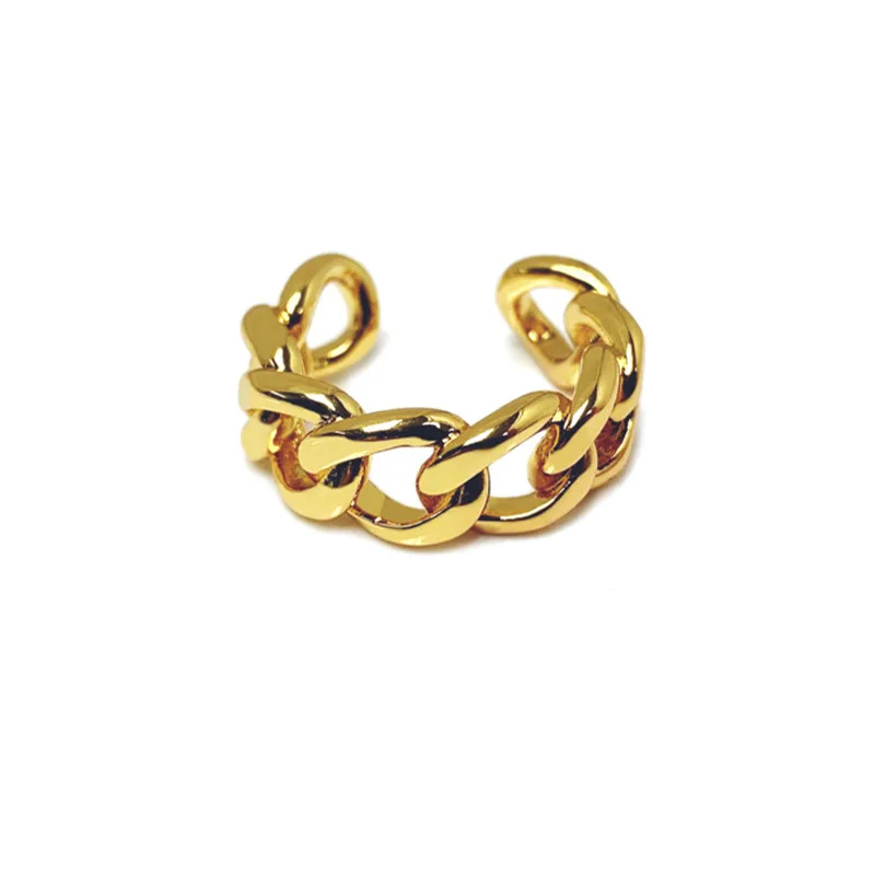 2020 Trend Retro Irregular 18k Gold Open Finger Rings for Women Twisted Ball Resizable Jewelry Men Brass Base | Украшения и
