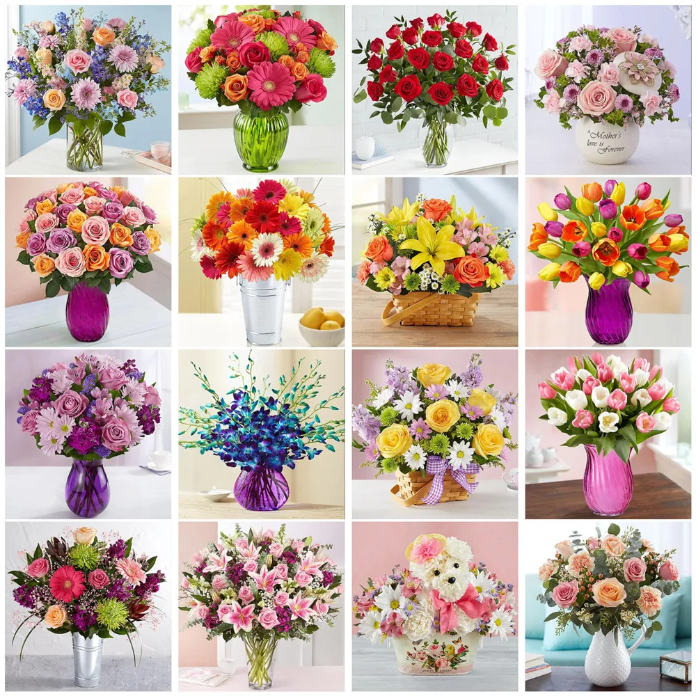 

Round full diamond 5D diamond painting flower DIY art mosaic furniture decoration crafts 30*30cm