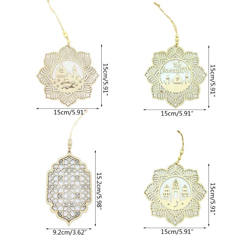 

Eid Mubarak Ramadan Decorations Wooden Hanging Pendant Plaque Sign Islam Muslim Party Supplies