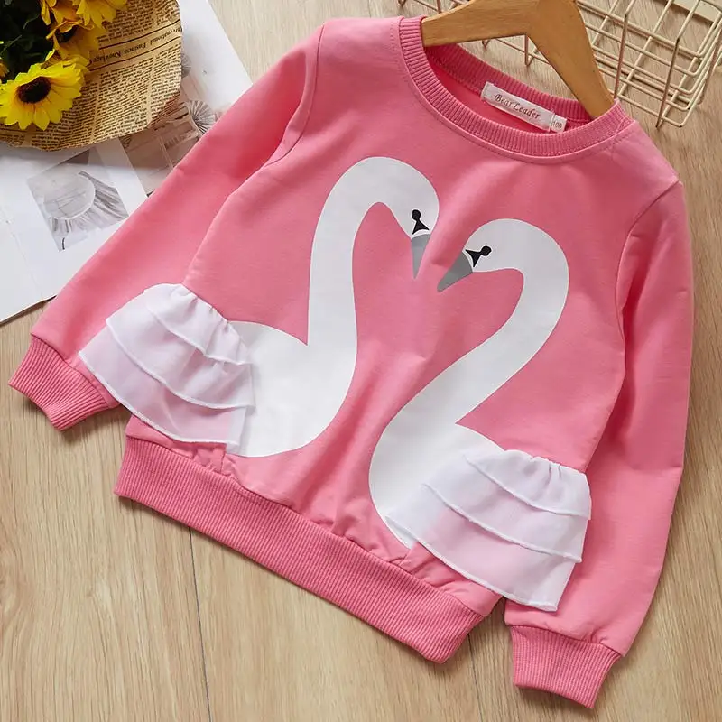az1016 rose pink Bear Leader/рубашки для девочек; Новинка года; сезон осень; модные рубашки с длинными рукавами для активного отдыха; Детские рубашки с принтом короны для маленьких девочек - Цвет: az1016 rose pink