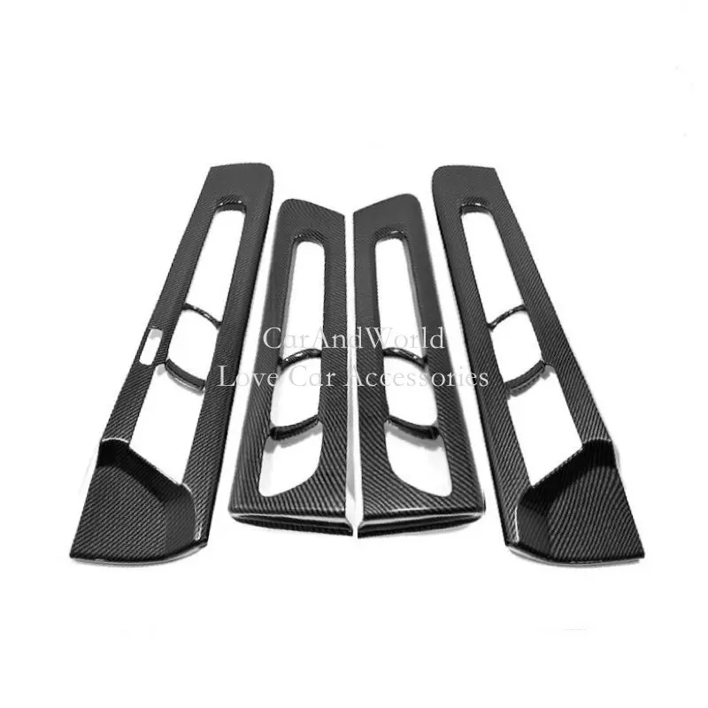 

For Volvo XC40 2017 2018-2021 Interior door Bowl Protector Handle Frame Panel Cover Trims Carbon Fibre Car Styling Accessories