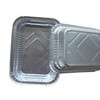 tin paper box aluminum foil disposable barbecue dinner plate 10pcs with lid household heat resistant takeaway packaged meal