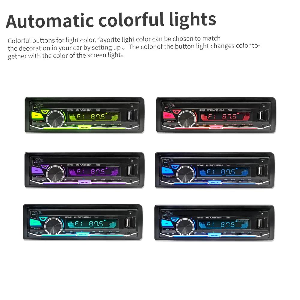 7003 Авторадио 1 din автомобильный Радио плеер стерео 12V Bluetooth FM MP3 аудио 5v-зарядное