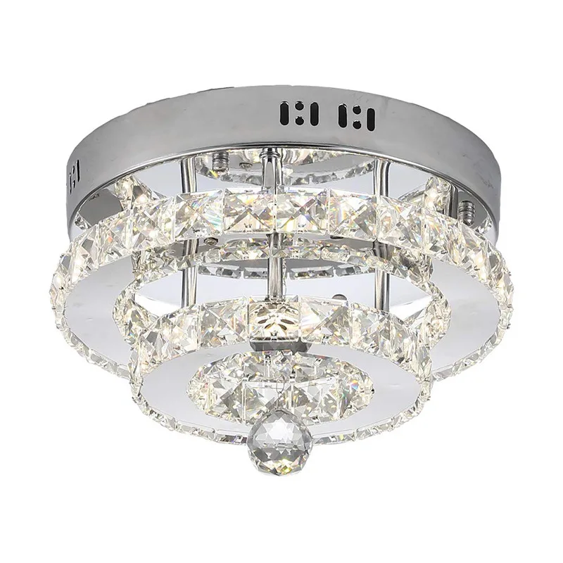 

30cm LED Ceiling Lights Crystal Lustre Modern Round Ceiling Lamp For Living Room Aisle Balcony Indoor Home Bedroom Lights 20cm