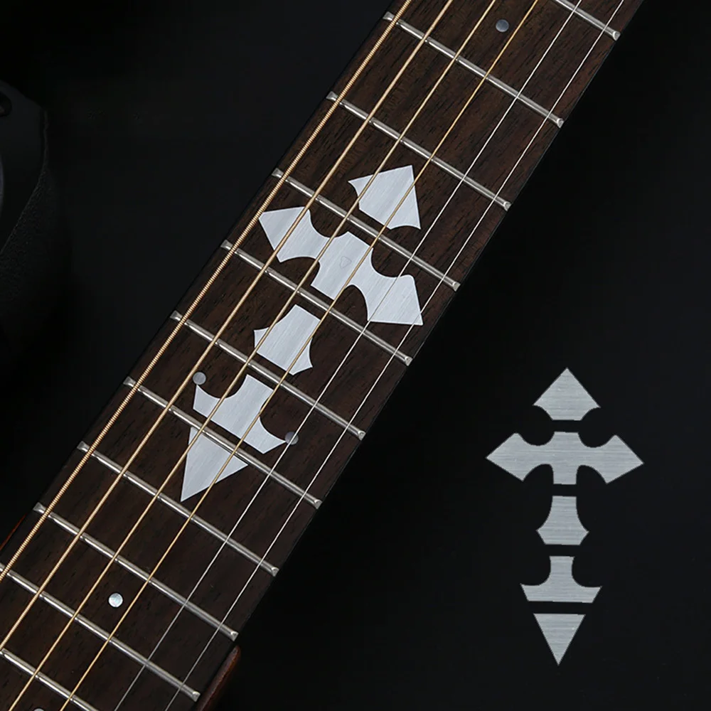 elektrische akustische gitarre aufkleber bass inlay aufkleber ultra dünne griffbrett aufkleber für gitarre zubehör kreuz inlay decals f