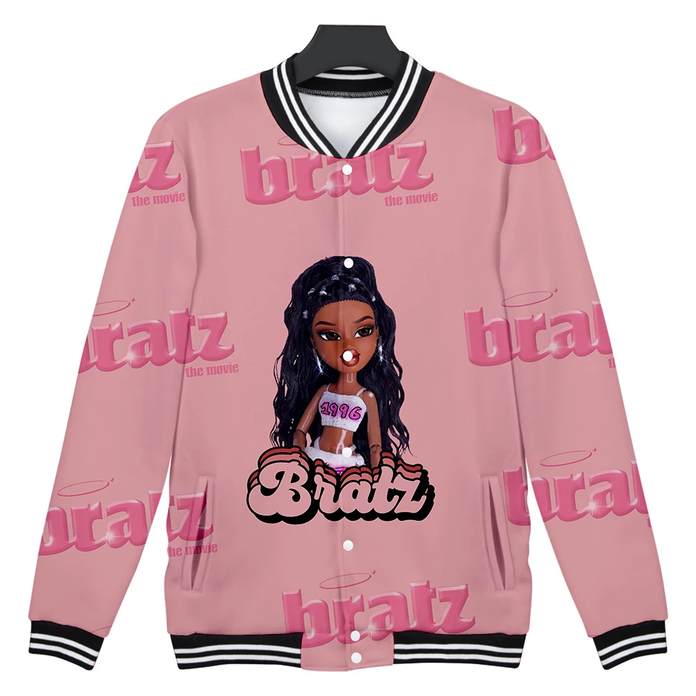 

Bratz Baseball Jackets Plus Size Fitness Coats Fashion New Funny Cartoon Printing Sweatshirts Baseball Coats