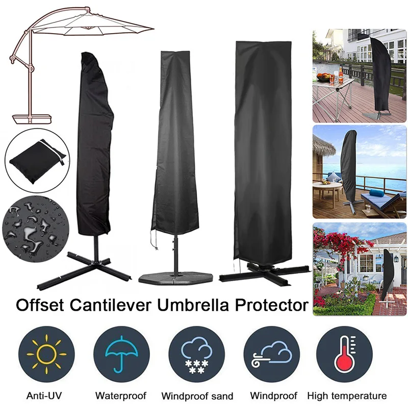 

Waterproof Oxford Cloth Outdoor Banana Umbrella Cover Shade Garden Weatherproof Patio Cantilever Parasol Rain Cover Accessories