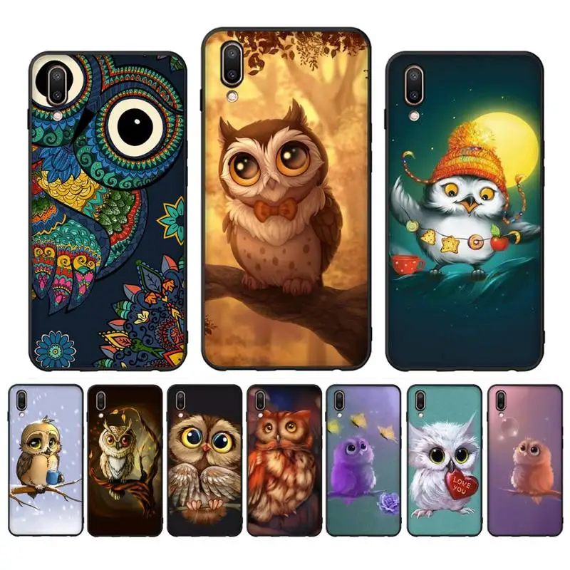 

Animal Cute Cartoon Owl Phone Case Case For Oppo Reno Realme C3 6Pro Cover For vivo Y91C Y17 Y19