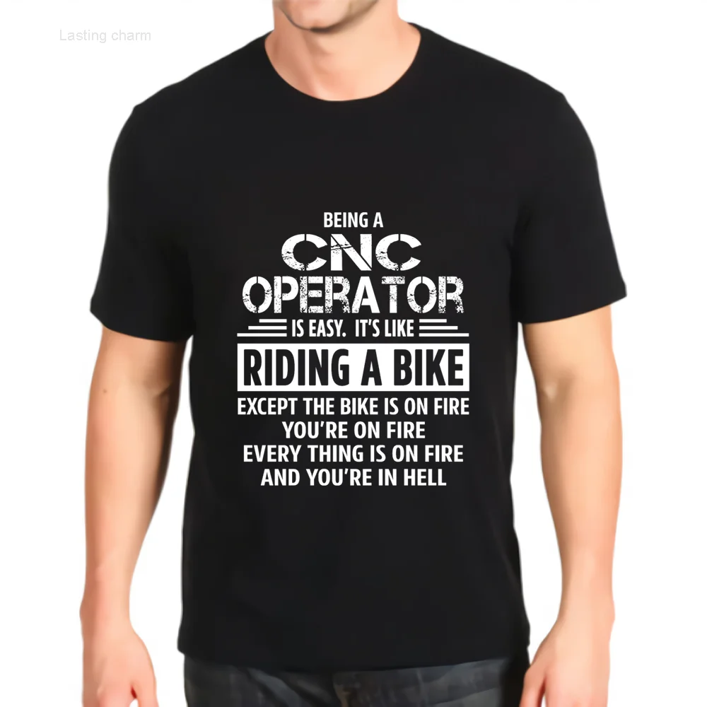 

Lasting charm Fashion Printed T-shirt New Cnc Operator Ts Top Men Loose Maatwerk Costomible