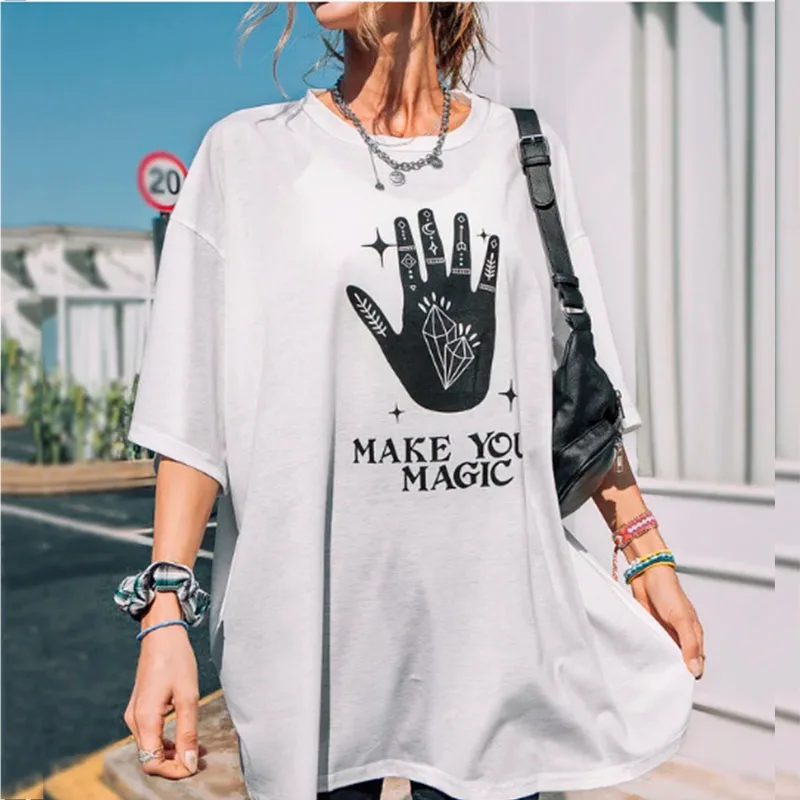 

Футболка женская Свободная с круглым вырезом и коротким рукавом