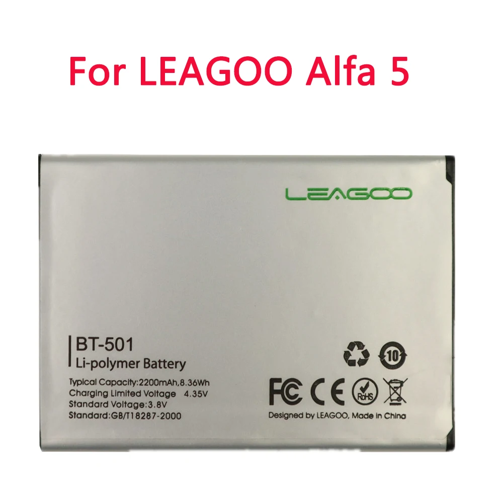 Высококачественная версия для смартфона LEAGOO Alfa 5 BT 501 3 8 в 2200 мАч | Мобильные