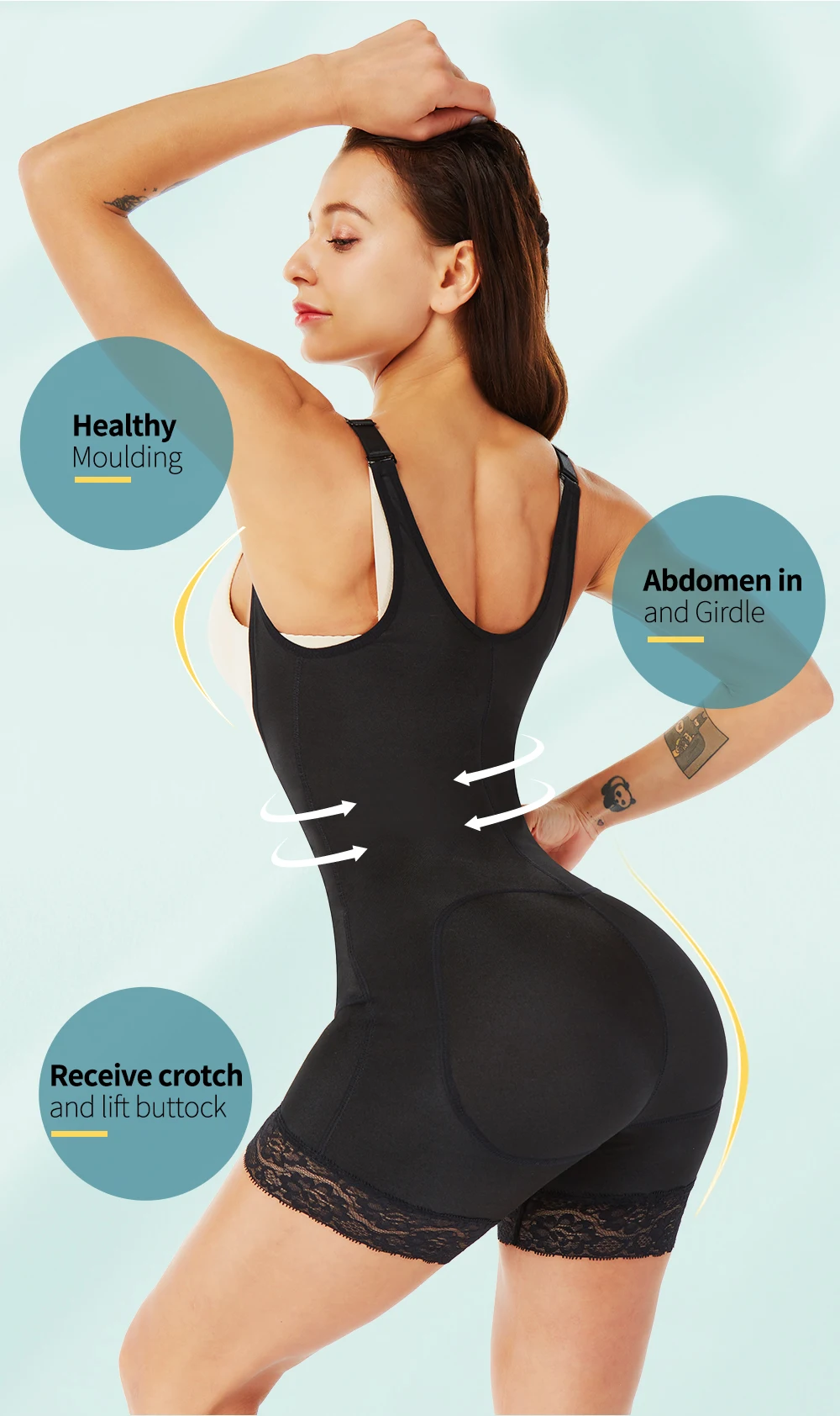 Aiconl Для женщин Body Shaper боди из латекса Корректирующее белье подтягивающее ягодицы животик Управление формирования талии Корректирующее утягивающее белье