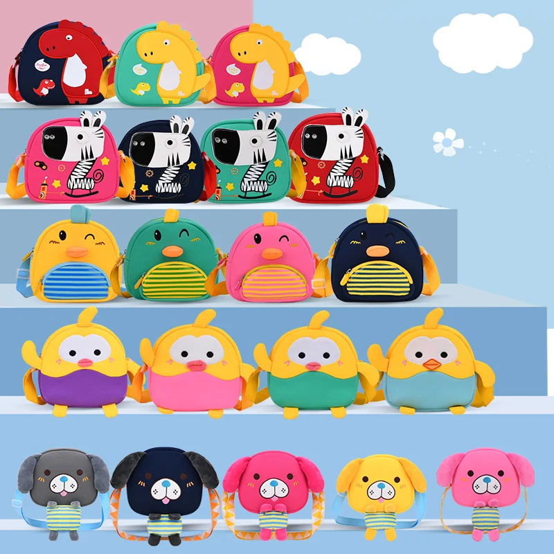 Fashion Children Baby Bags Boys Girls Dinosaur Shoulder Bags Cute Animal Crossbody Messenger Bags Waterproof Handbags Kids Gifts