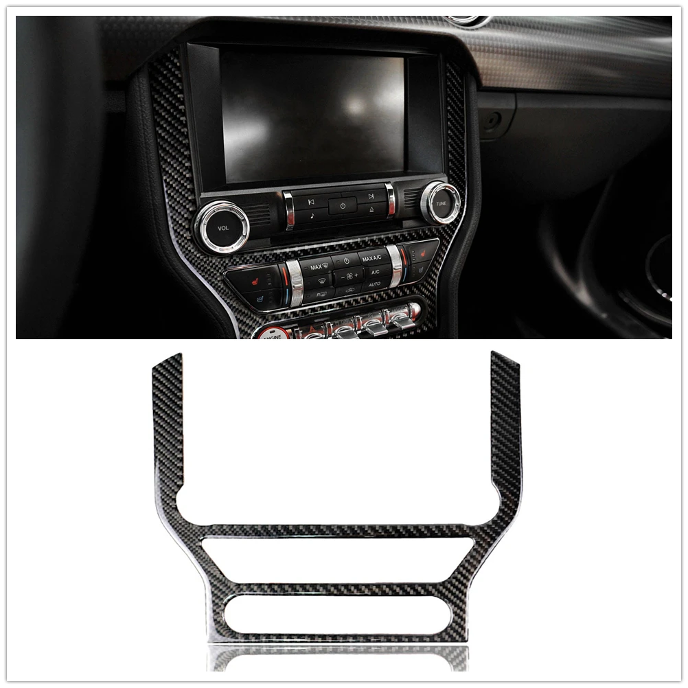 

Carbon Fiber Multi-media Console Frame Cover Trim For Ford Mustang 2015-2019