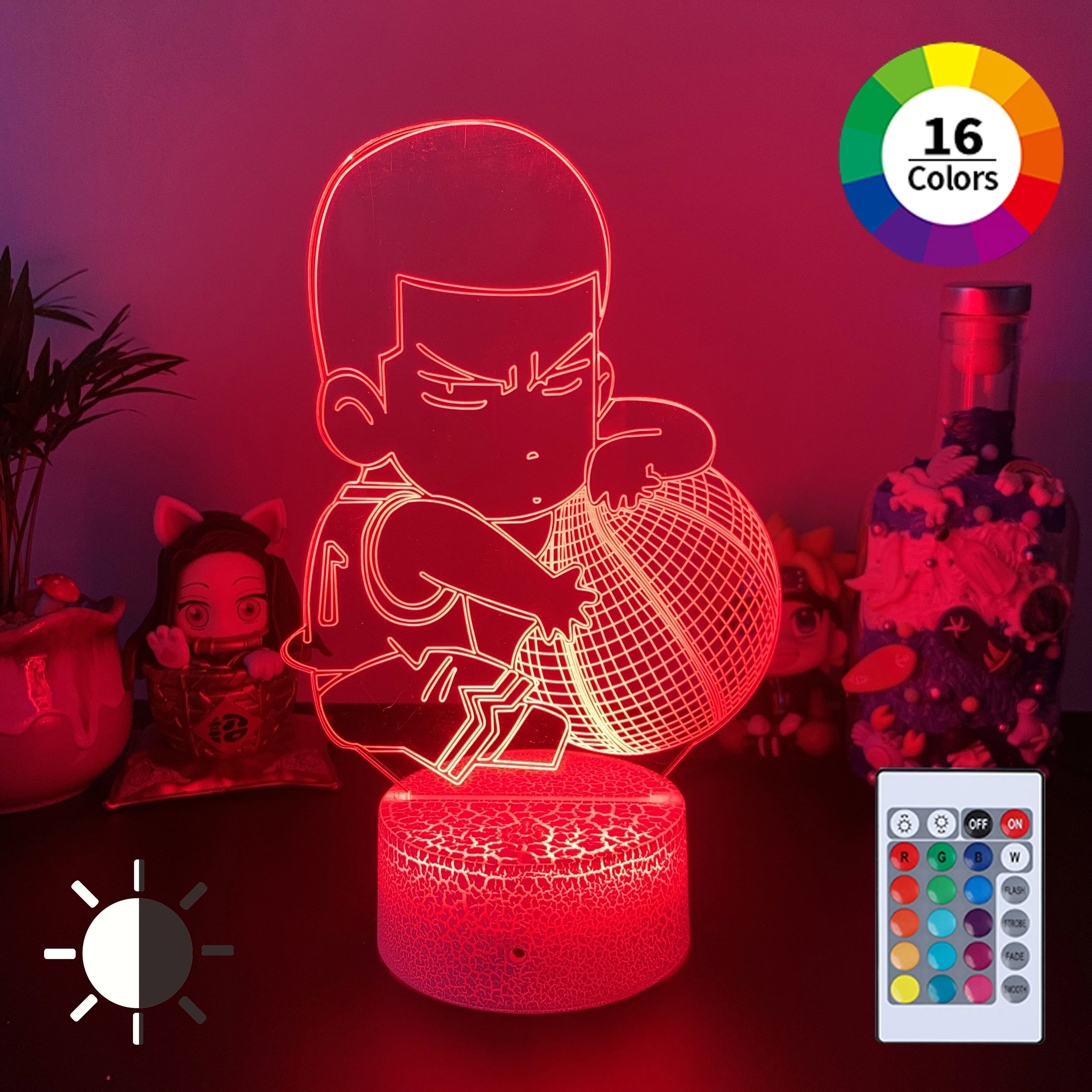 

16 Color Change LED Lamp Slam Dunk Sakuragi Hanamichi Cute Lovely Kawaii Cartoon Figure Gift Night Lights With Remote Control