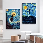 Абстрактная Картина на холсте Смешные картины Ван Гога Звездная ночь настенные художественные плакаты картина для живописи для домашнего декора гостиной