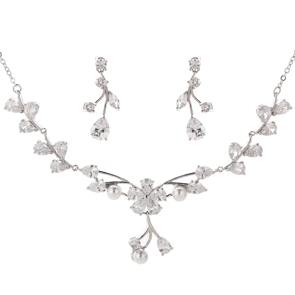 

Роскошное блестящее высококачественное циркониевое ожерелье в форме капли воды CX19, популярное свадебное ожерелье с медными цветами с защи...