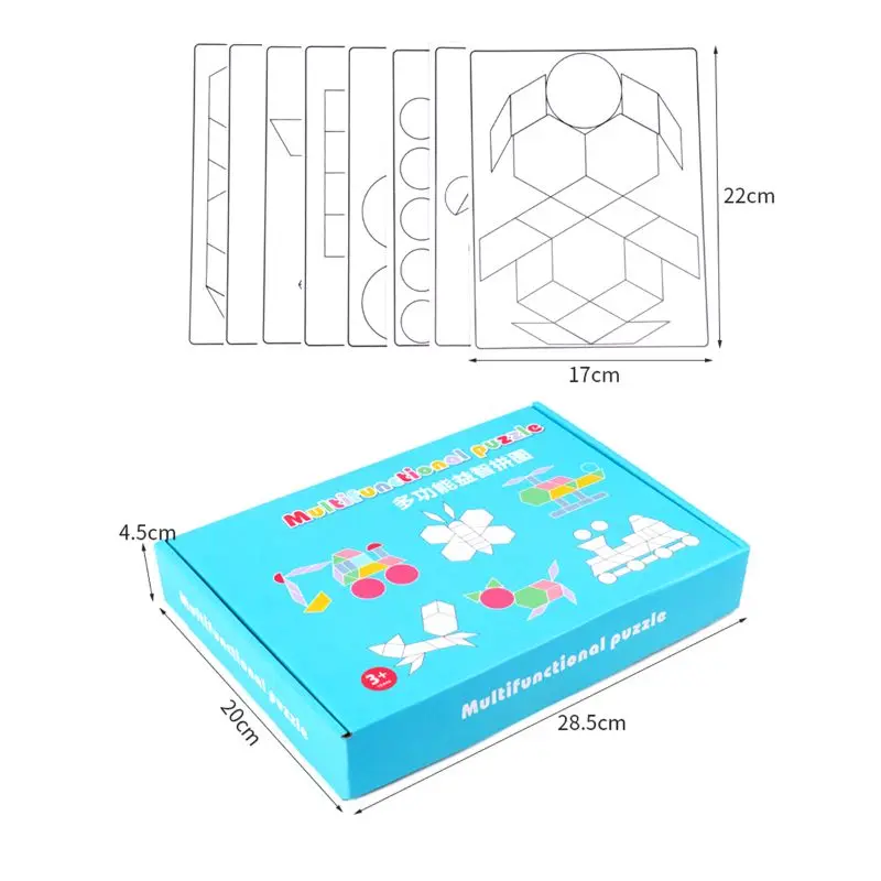 

180pcs Wooden Jigsaw Puzzle Board Set Colorful Baby Montessori Educational Toys