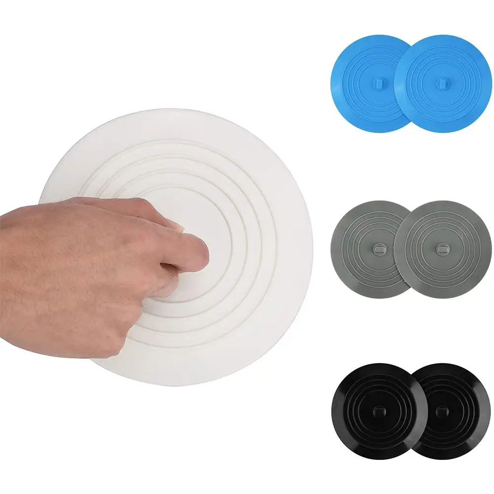 

New 2Pcs Kitchen Silicone Shower Drain Stopper Tub Stopper Drain Cover Sink Plug Drain Sinks Hair Stopper Bathroom Accessories