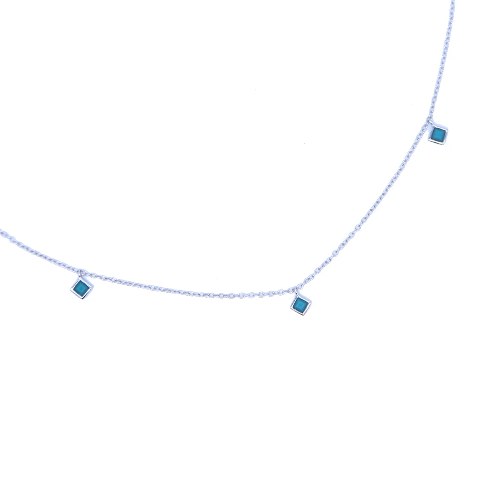 Новые очаровательные 3 площади эмаль массивное ожерелье с подвеской для женщин