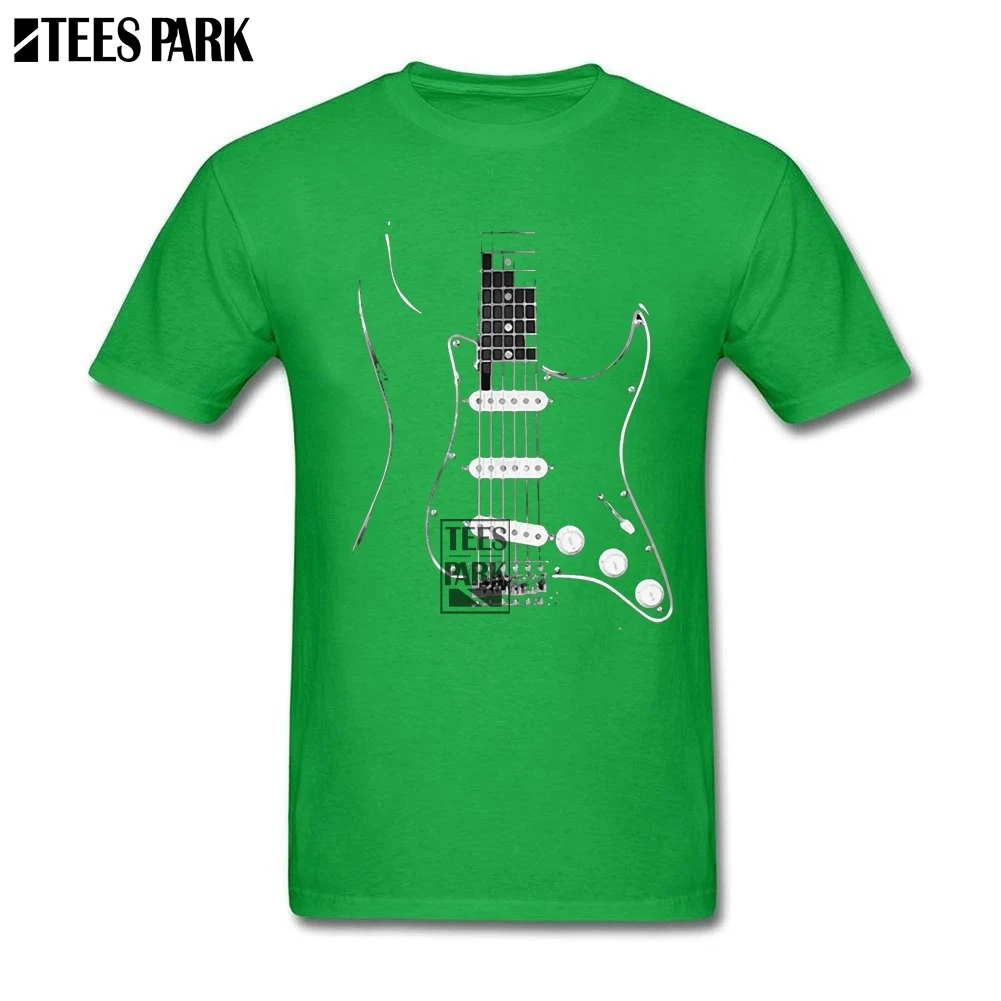 Черная гитара Страт стратокастер черная футболка мужская хлопковая рубашка с