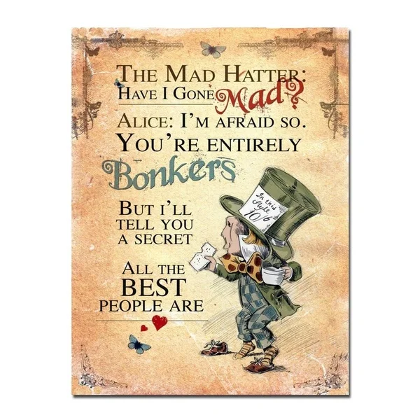 

Mad Hatter Bonkers Retro Vintage Tin Sign Metal Sign TIN Sign