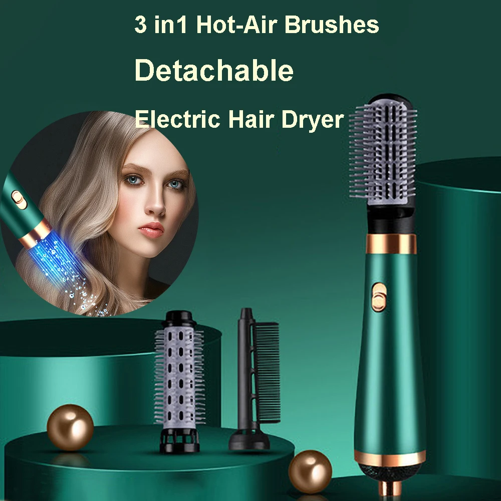 3 in1 горячего воздуха кисти съемные детали для электрического фена для волос щетка для волос Щипцы для выпрямления отрицательных ионов горя... от AliExpress WW