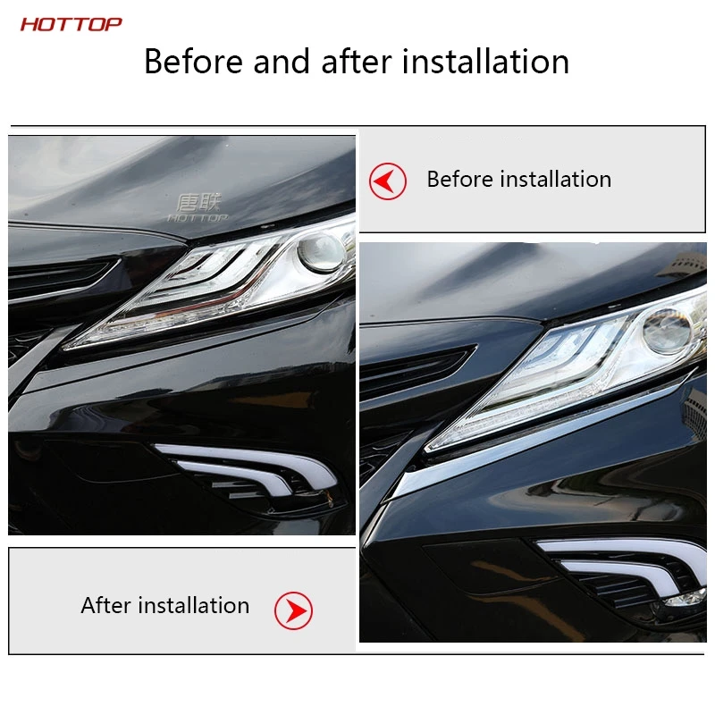 Автомобильные фары из нержавеющей стали, брови, веки для Toyota Camry, автомобильный Стайлинг, передняя фара, брови, накладка, аксессуары