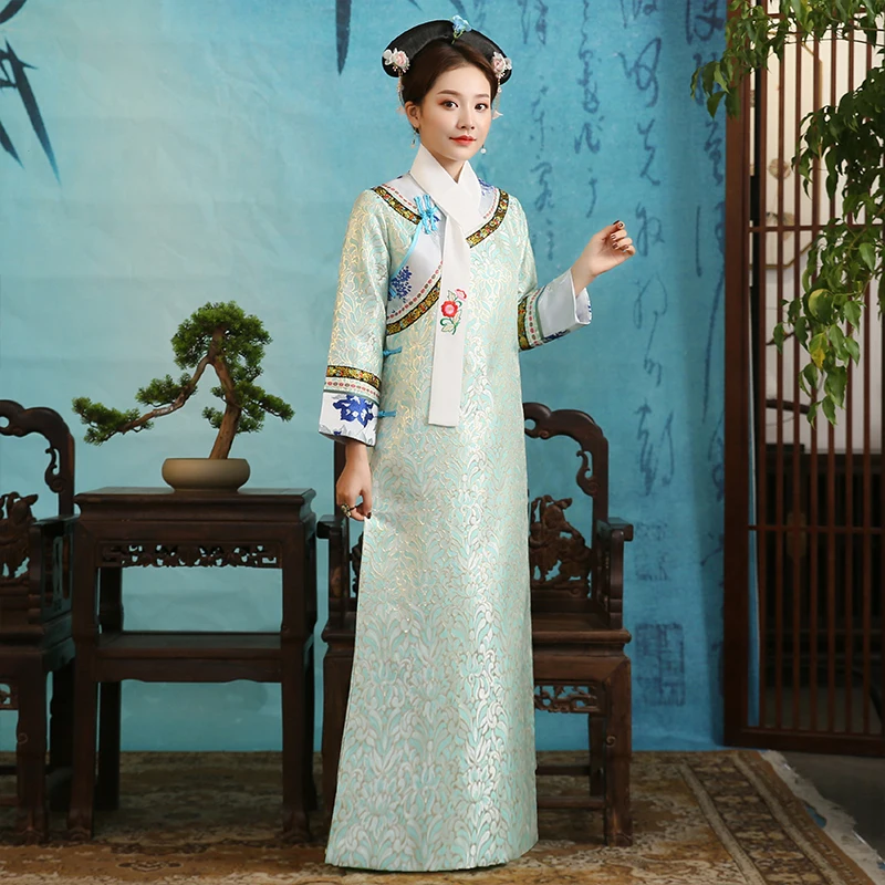 Movie TV costumes Manchu traditional costume cheongsam palace princess Queen cosplay Chinese qipao |