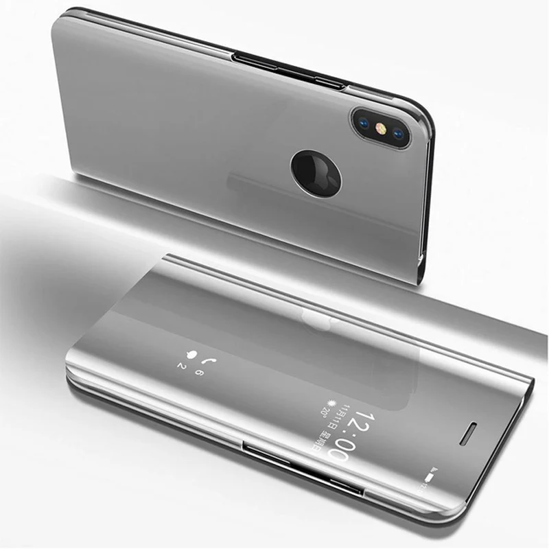 

Smart Mirror Flip Phone Case For iPhone 12 11 Pro XR XS Max Cover Leather Holder Standing For iPhone 7 8 6 6S Plus Cases