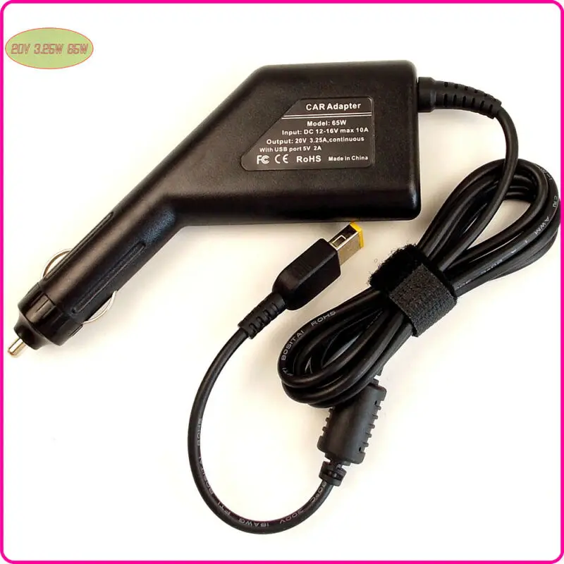 Car DC Power Adapter Charger + USB Port for Lenovo / Thinkpad ADP-65XB A X1 Y40 Laptop |
