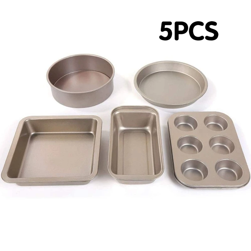 5 шт. в упаковке антипригарные формы для выпечки из золотистой углеродистой стали