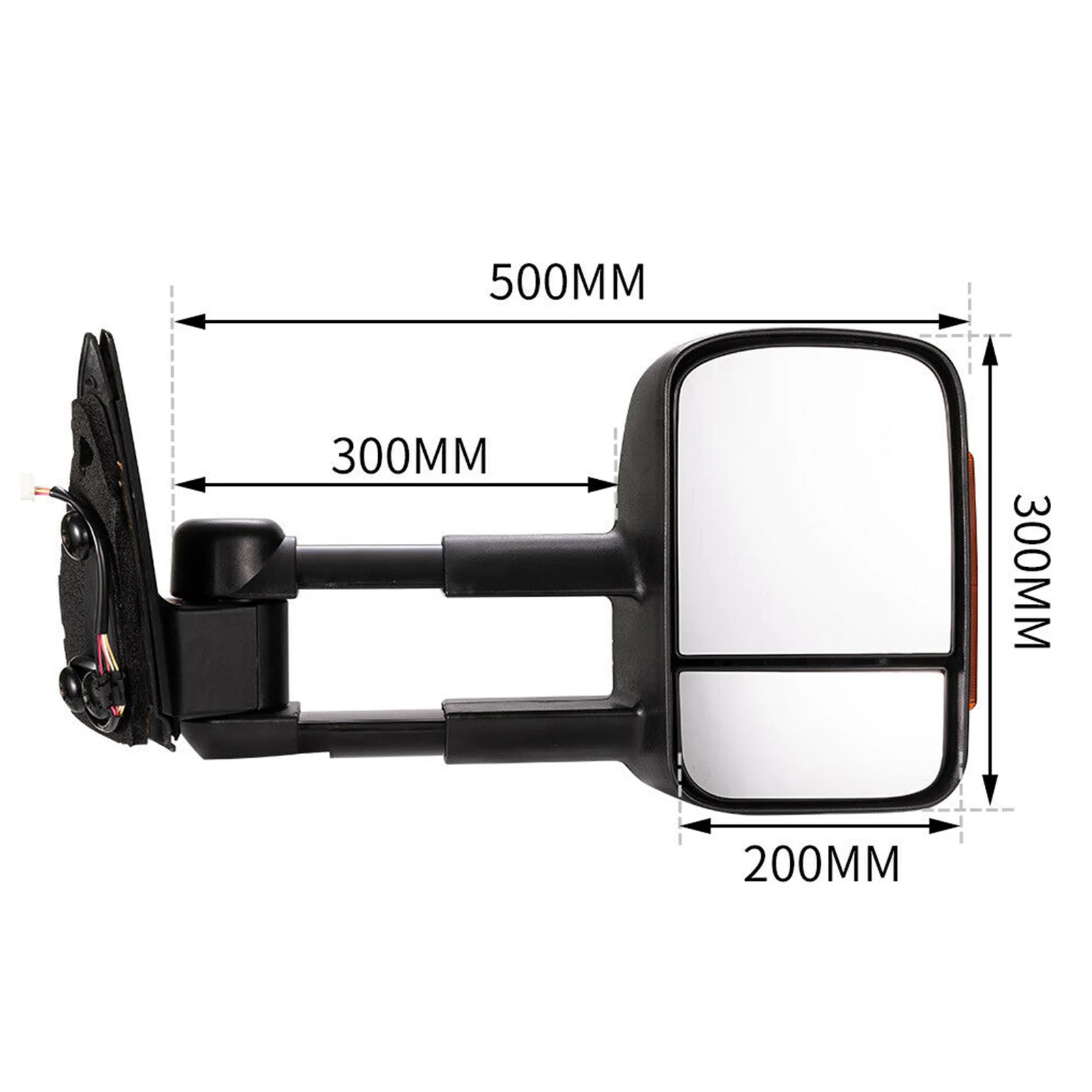 Areyourshop 2 шт. выдвижные буксировочные зеркала черный для Toyota Landcruiser 200 серии 2007-ON зеркало поворотник автомобильные аксессуары