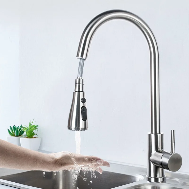 1270-B-brushed Сенсорный кухонный кран Senducs Выдвижная кухонная раковина из нержавеющей стали кран Интеллектуальный матовый датчик кран и смеситель для кухонной раковины - Цвет: 1270-B-brushed