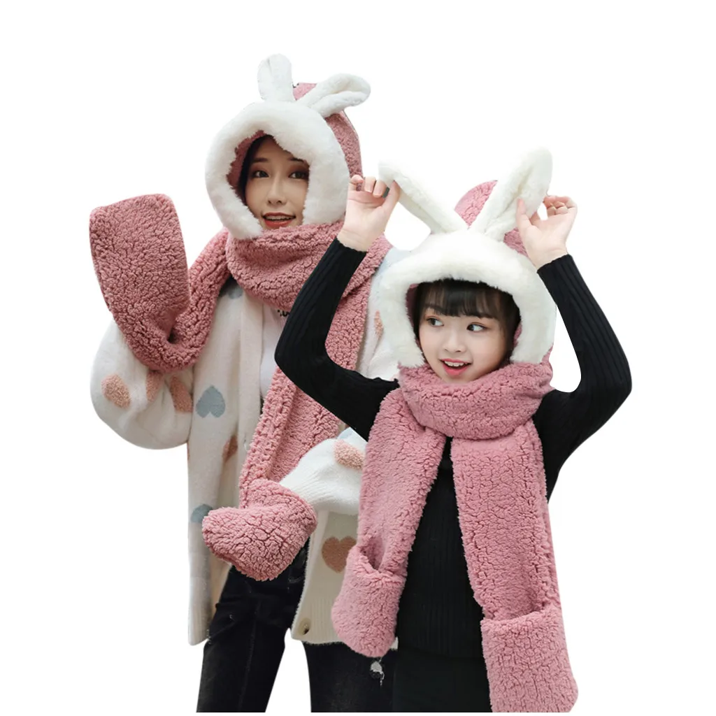 Осенние плюшевые теплые меховые шапки для родителей и детей зимние милые